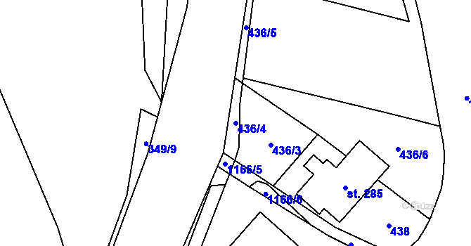 Parcela st. 436/4 v KÚ Cínovec, Katastrální mapa