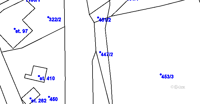 Parcela st. 447/2 v KÚ Cínovec, Katastrální mapa