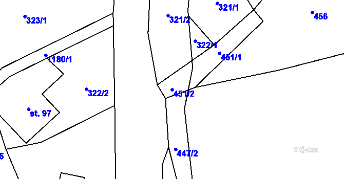 Parcela st. 451/2 v KÚ Cínovec, Katastrální mapa