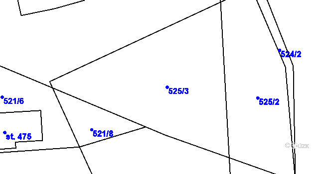 Parcela st. 525/3 v KÚ Cínovec, Katastrální mapa