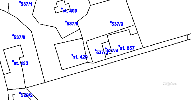 Parcela st. 537/3 v KÚ Cínovec, Katastrální mapa