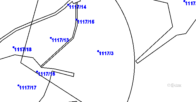 Parcela st. 1117/3 v KÚ Cínovec, Katastrální mapa