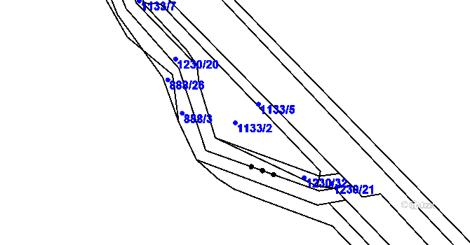Parcela st. 1133/2 v KÚ Cínovec, Katastrální mapa