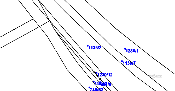 Parcela st. 1136/2 v KÚ Cínovec, Katastrální mapa