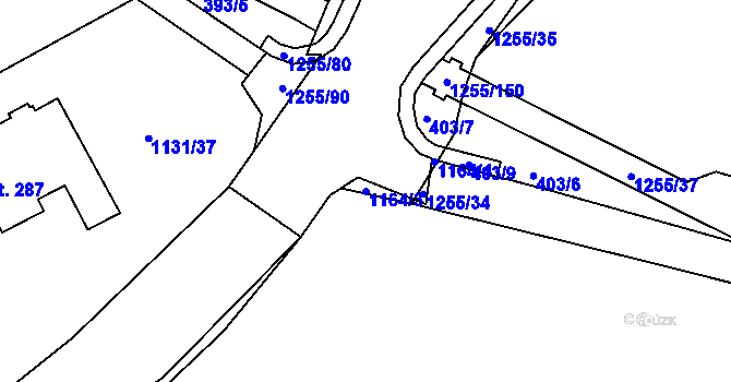 Parcela st. 1164/3 v KÚ Cínovec, Katastrální mapa