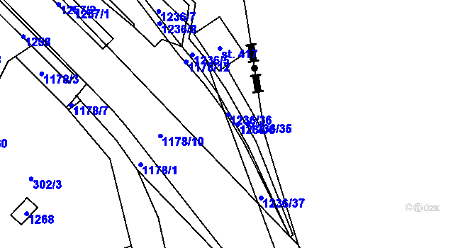 Parcela st. 1236/6 v KÚ Cínovec, Katastrální mapa