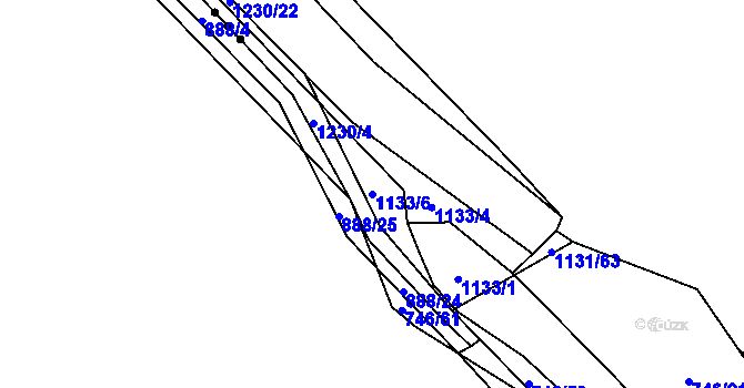 Parcela st. 1133/6 v KÚ Cínovec, Katastrální mapa