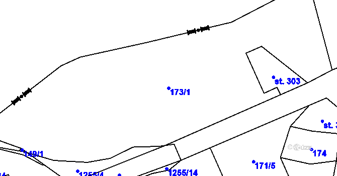 Parcela st. 173/1 v KÚ Cínovec, Katastrální mapa