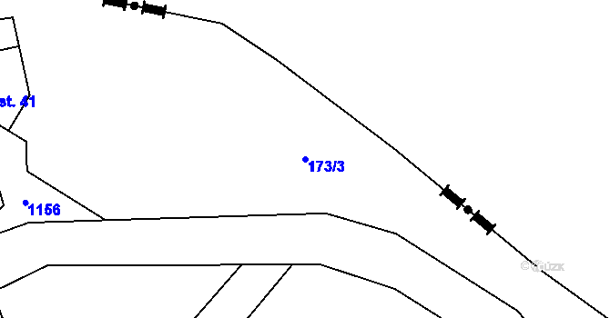 Parcela st. 173/3 v KÚ Cínovec, Katastrální mapa