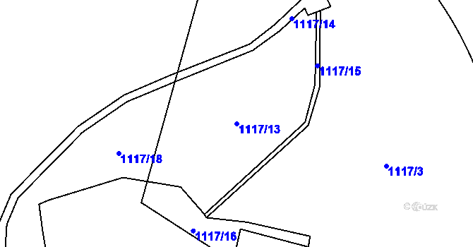 Parcela st. 1117/13 v KÚ Cínovec, Katastrální mapa