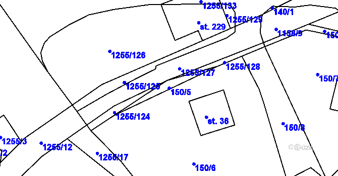 Parcela st. 150/5 v KÚ Cínovec, Katastrální mapa