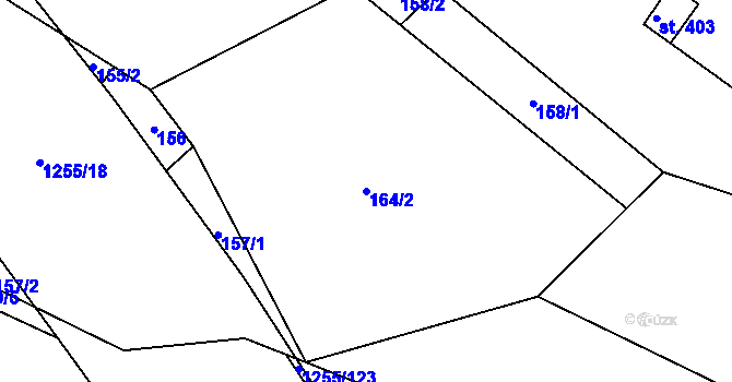 Parcela st. 164/2 v KÚ Cínovec, Katastrální mapa