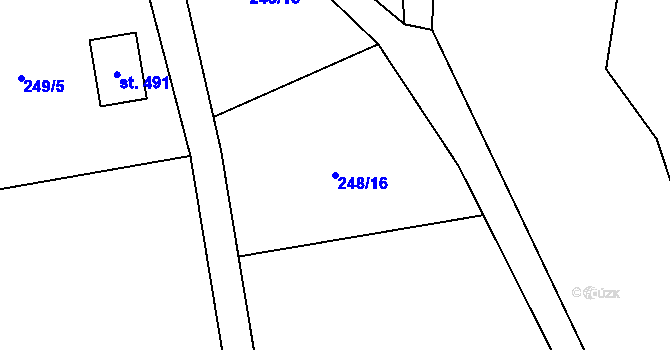 Parcela st. 248/16 v KÚ Cínovec, Katastrální mapa