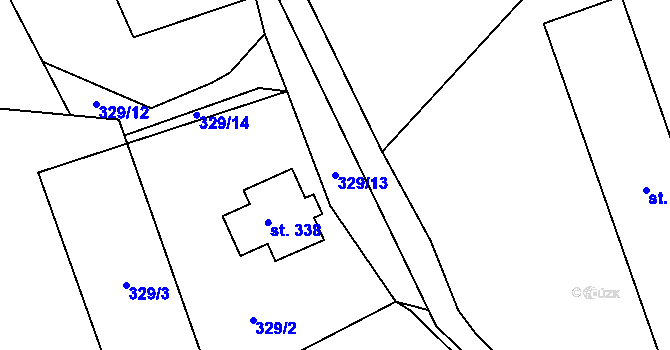Parcela st. 329/13 v KÚ Cínovec, Katastrální mapa