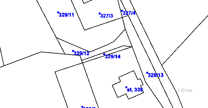 Parcela st. 329/14 v KÚ Cínovec, Katastrální mapa