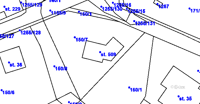 Parcela st. 509 v KÚ Cínovec, Katastrální mapa