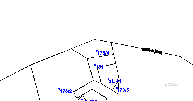 Parcela st. 173/4 v KÚ Cínovec, Katastrální mapa