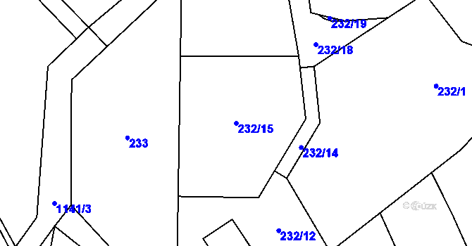 Parcela st. 232/15 v KÚ Cínovec, Katastrální mapa
