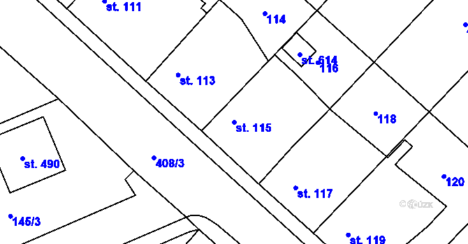 Parcela st. 115 v KÚ Církvice u Kutné Hory, Katastrální mapa