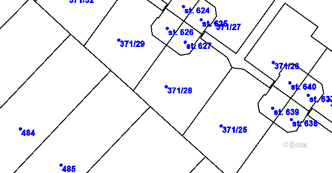 Parcela st. 371/28 v KÚ Církvice u Kutné Hory, Katastrální mapa