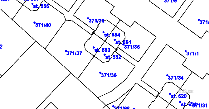 Parcela st. 552 v KÚ Církvice u Kutné Hory, Katastrální mapa