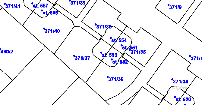 Parcela st. 553 v KÚ Církvice u Kutné Hory, Katastrální mapa