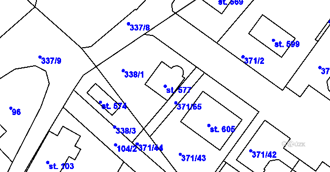 Parcela st. 577 v KÚ Církvice u Kutné Hory, Katastrální mapa
