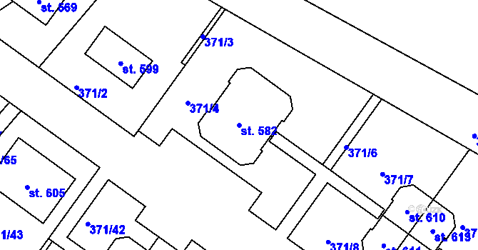 Parcela st. 582 v KÚ Církvice u Kutné Hory, Katastrální mapa