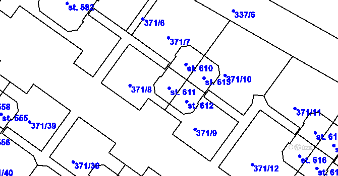 Parcela st. 611 v KÚ Církvice u Kutné Hory, Katastrální mapa