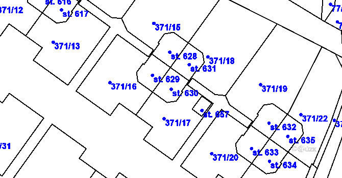 Parcela st. 630 v KÚ Církvice u Kutné Hory, Katastrální mapa