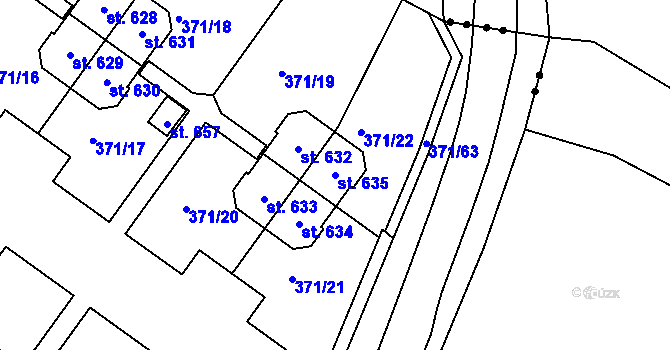 Parcela st. 635 v KÚ Církvice u Kutné Hory, Katastrální mapa