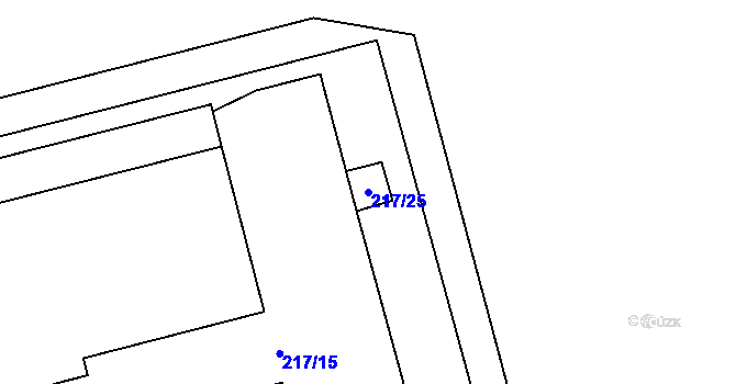 Parcela st. 217/25 v KÚ Jakub, Katastrální mapa