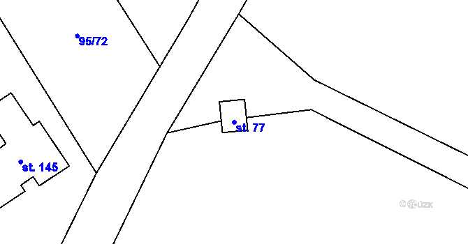 Parcela st. 77 v KÚ Třebešice, Katastrální mapa