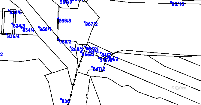 Parcela st. 84/2 v KÚ Třebešice, Katastrální mapa