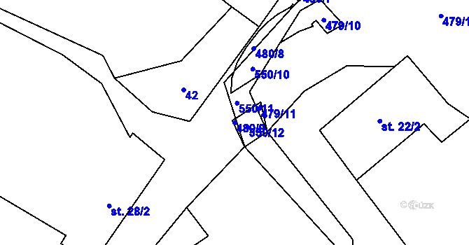 Parcela st. 480/9 v KÚ Třebešice, Katastrální mapa