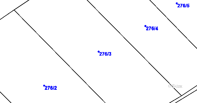 Parcela st. 276/3 v KÚ Třebešice, Katastrální mapa