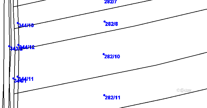 Parcela st. 282/10 v KÚ Císařov, Katastrální mapa