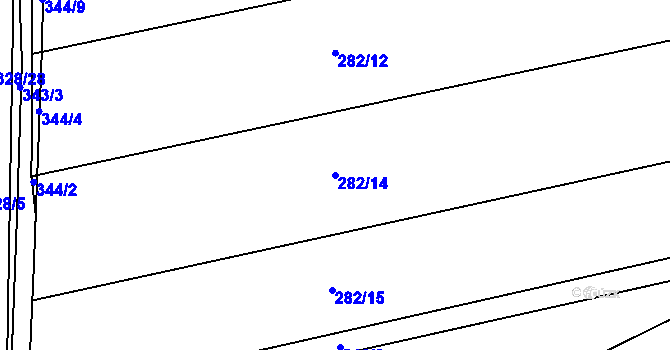 Parcela st. 282/14 v KÚ Císařov, Katastrální mapa