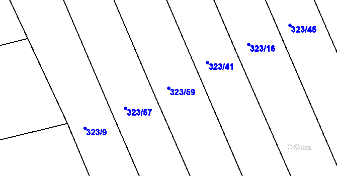 Parcela st. 323/59 v KÚ Císařov, Katastrální mapa