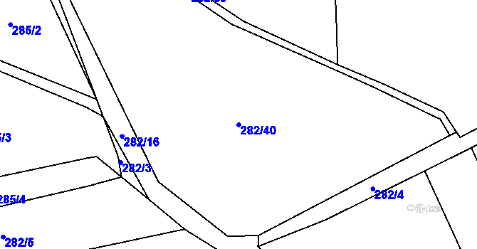 Parcela st. 282/40 v KÚ Císařov, Katastrální mapa