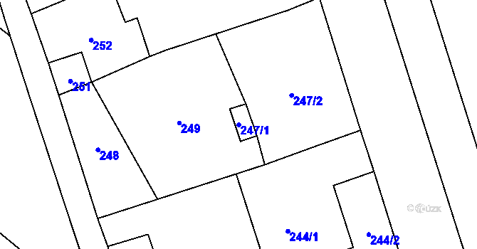 Parcela st. 247/1 v KÚ Císařov, Katastrální mapa