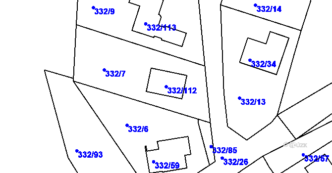 Parcela st. 332/112 v KÚ Citice, Katastrální mapa