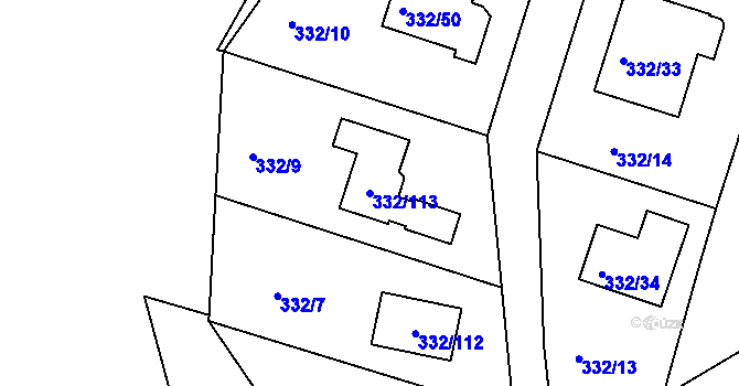 Parcela st. 332/113 v KÚ Citice, Katastrální mapa