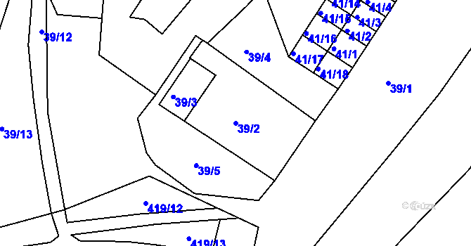 Parcela st. 39/2 v KÚ Citice, Katastrální mapa