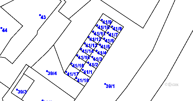 Parcela st. 41/4 v KÚ Citice, Katastrální mapa