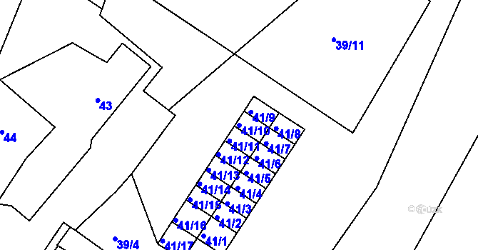 Parcela st. 41/10 v KÚ Citice, Katastrální mapa