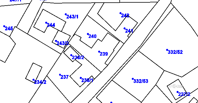 Parcela st. 239 v KÚ Citice, Katastrální mapa