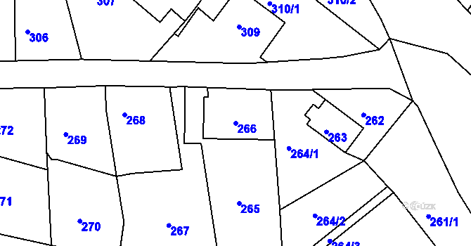 Parcela st. 266 v KÚ Citice, Katastrální mapa