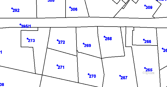 Parcela st. 269 v KÚ Citice, Katastrální mapa