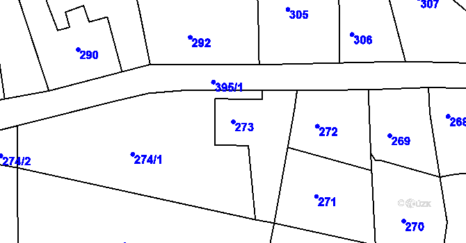 Parcela st. 273 v KÚ Citice, Katastrální mapa